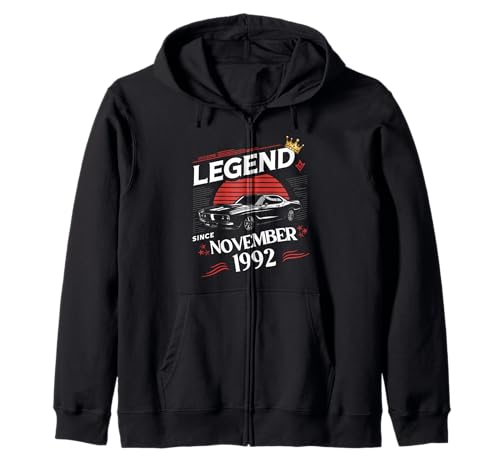 Eine Legende wurde im November 1992 geboren. Awesome Man Boy Birthday Kapuzenjacke von November 1992 Birthday Legendary Since 1992 Men