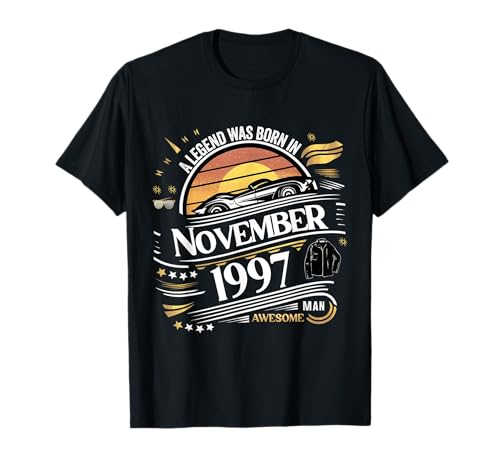 Eine Legende wurde im November 1997 geboren. Awesome Man Boy Birthday T-Shirt von November 1997 Birthday Legendary Since 1997 Men