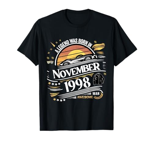 Eine Legende wurde im November 1998 geboren. Awesome Man Boy Birthday T-Shirt von November 1998 Birthday Legendary Since 1998 Men