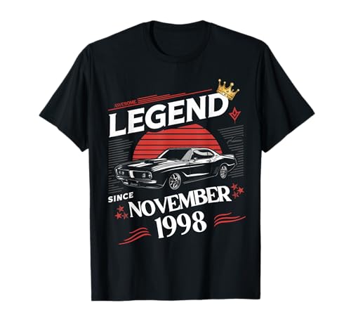 Eine Legende wurde im November 1998 geboren. Awesome Man Boy Birthday T-Shirt von November 1998 Birthday Legendary Since 1998 Men