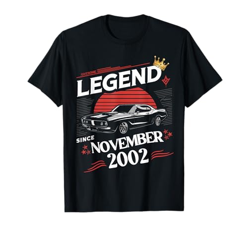 Eine Legende wurde im November 2002 geboren. Awesome Man Boy Birthday T-Shirt von November 2002 Birthday Legendary Since 2002 Men