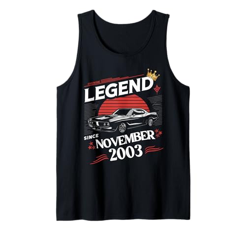 Eine Legende wurde im November 2003 geboren. Awesome Man Boy Birthday Tank Top von November 2003 Birthday Legendary Since 2003 Men