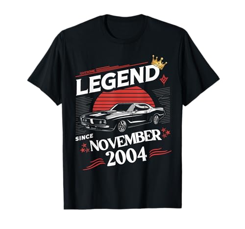 Eine Legende wurde im November 2004 geboren. Awesome Man Boy Birthday T-Shirt von November 2004 Birthday Legendary Since 2004 Men