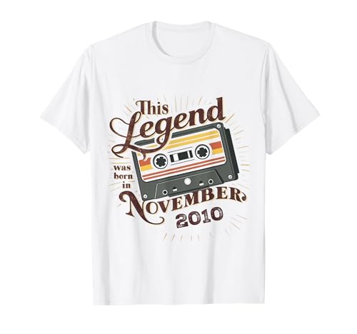 Diese Legende wurde im November 2010 geboren. Awesome Man Birthday T-Shirt von November 2010 Birthday Legendary Since 2010 Men