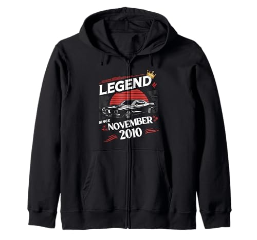 Eine Legende wurde im November 2010 geboren. Awesome Man Boy Birthday Kapuzenjacke von November 2010 Birthday Legendary Since 2010 Men