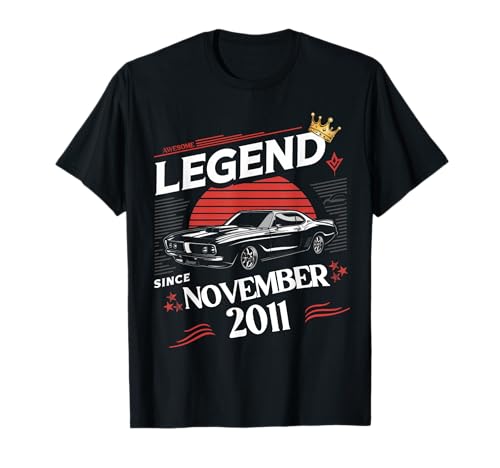 Eine Legende wurde im November 2011 geboren. Awesome Man Boy Birthday T-Shirt von November 2011 Birthday Legendary Since 2011 Men