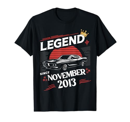 Eine Legende wurde im November 2013 geboren. Awesome Man Boy Birthday T-Shirt von November 2013 Birthday Legendary Since 2013 Men