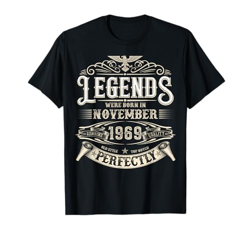 November 1969 Geburtstag Retro 55 Jahre alt Geburtstag Geschenke für Männer T-Shirt von November Birthday gifts For Men My Legendary Man