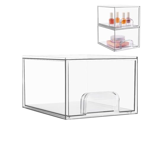 Novent Vanity Makeup Organizer, Makeup Organizer Arbeitsplatte | Staubdichte Schubladenaufbewahrung für Make-up - Durchsichtiges Schreibtischzubehör, staubdichte Schubladenaufbewahrung für Make-up, von Novent