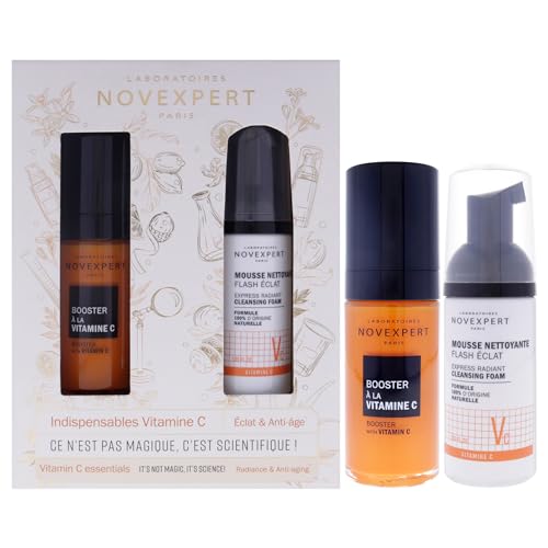 Novexpert Vitamin C Essentials Set für Frauen – 2 Stück, 1 oz Boster mit Vitamin C, Express Radiant Cleansing Foam von Novexpert