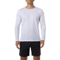 Novila Herren Longsleeve weiß Baumwolle unifarben von Novila