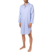 Novila Herren Nachthemd blau Baumwolle unifarben von Novila