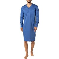 Novila Herren Nachthemd blau Jersey-Baumwolle unifarben von Novila