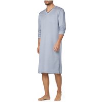 Novila Herren Nachthemd blau Reine Baumwolle Gemustert von Novila