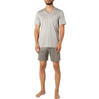 Novila Herren Pyjama beige Jersey-Baumwolle unifarben von Novila