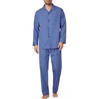 Novila Herren Pyjama blau Reine Baumwolle Gestreift von Novila