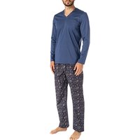 Novila Herren Pyjama blau Baumwolle gemustert Novila Herren Pyjama blau Baumwolle gemustert von Novila