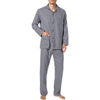 Novila Herren Pyjama blau Baumwolle kariert von Novila