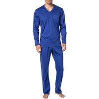 Novila Herren Pyjama blau Jersey-Baumwolle unifarben von Novila