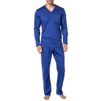 Novila Herren Pyjama blau Jersey-Baumwolle unifarben von Novila