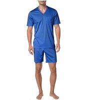 Novila Herren Pyjama blau Jersey-Baumwolle unifarben von Novila