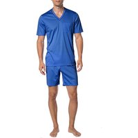 Novila Herren Pyjama blau Jersey-Baumwolle unifarben von Novila