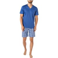 Novila Herren Pyjama blau Jersey-Baumwolle von Novila