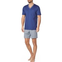 Novila Herren Pyjama blau Reine Baumwolle Gemustert von Novila