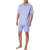 Novila Herren Pyjama blau Stoff kariert von Novila