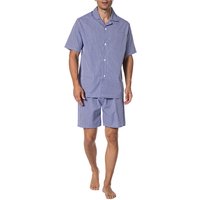 Novila Herren Pyjama blau Stoff kariert von Novila