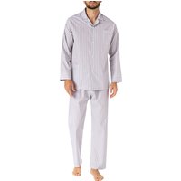 Novila Herren Pyjama beige Baumwolle Gestreift von Novila