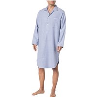 Novila Herren Nachthemd blau Baumwolle gemustert von Novila