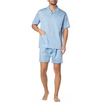 Novila Herren Pyjama blau Baumwolle gemustert von Novila