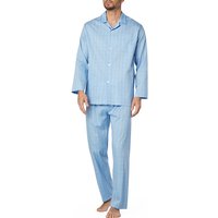 Novila Herren Pyjama blau Baumwolle gemustert von Novila