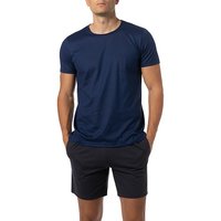 Novila Herren T-Shirt blau Baumwolle unifarben von Novila