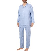 Novila Herren Pyjama blau Stoff Kariert von Novila