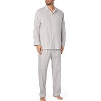 Novila Herren Pyjama braun Baumwolle gestreift von Novila