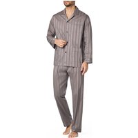 Novila Herren Pyjama braun Baumwolle gestreift von Novila