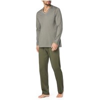 Novila Herren Pyjama grün Jersey-Baumwolle gestreift von Novila