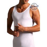 Novila Herren Tanktop weiß Baumwolle unifarben von Novila