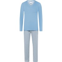 Novila Langer Pyjama mit V-Ausschnitt und gemusterter Hose in 54 von Novila