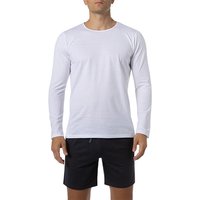 Novila Herren Longsleeve weiß Baumwolle unifarben von Novila