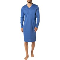 Novila Herren Nachthemd blau Jersey-Baumwolle unifarben von Novila