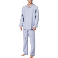 Novila Herren Pyjama blau Flanelle Gemustert von Novila