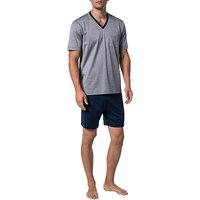 Novila Herren Pyjama blau Jersey-Baumwolle unifarben von Novila