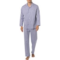 Novila Herren Pyjama blau Baumwolle Gestreift von Novila