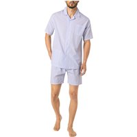 Novila Herren Pyjama blau Popeline Stoff Gestreift von Novila