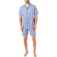 Novila Herren Pyjama blau Stoff Kariert von Novila