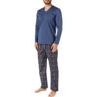 Novila Herren Pyjama blau Baumwolle & Mix Gemustert von Novila