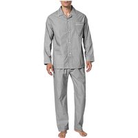 Novila Herren Pyjama grau Baumwolle unifarben von Novila